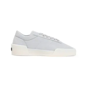 Aerobic Low Light Grey Calf Leather Sneakers