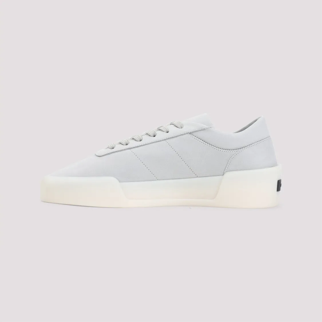 Aerobic Low Light Grey Calf Leather Sneakers