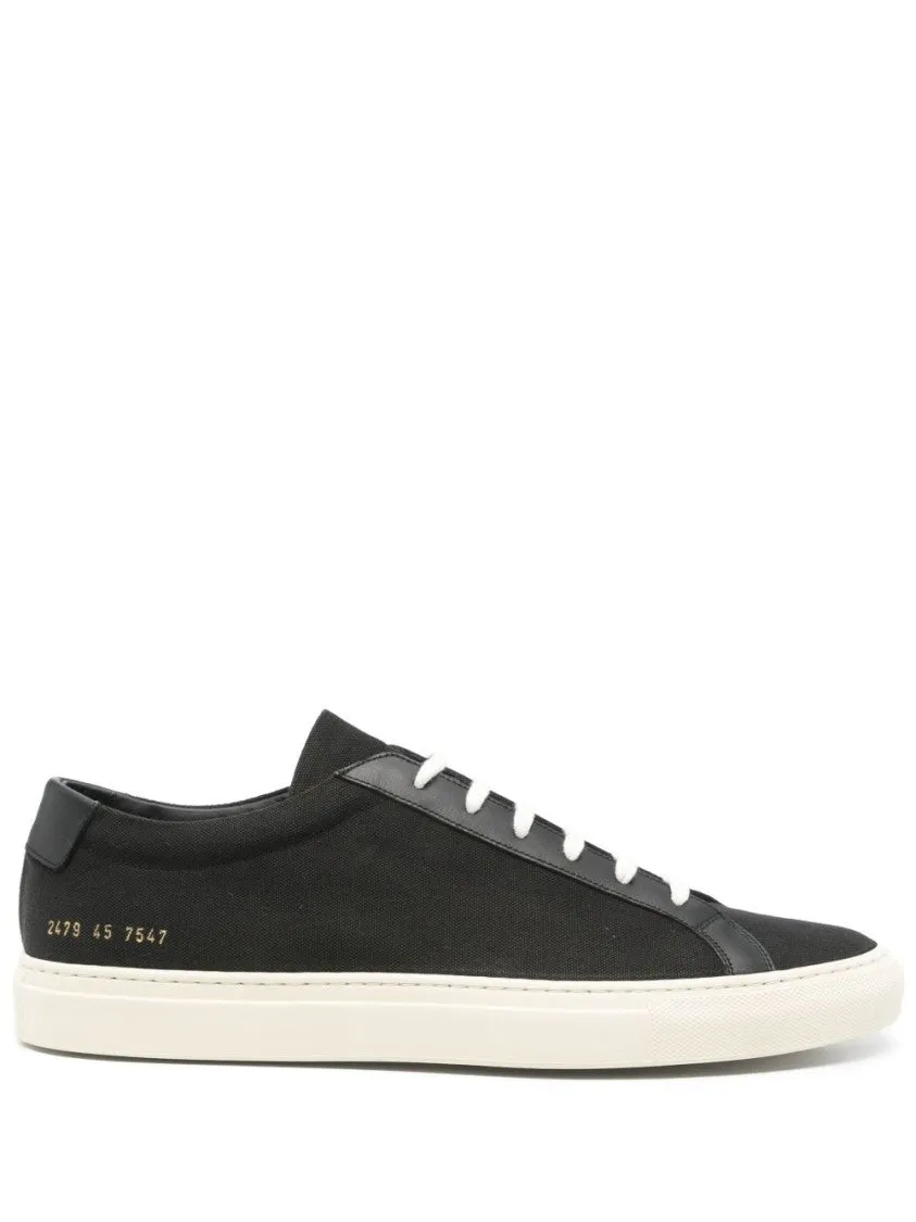 Almond Toe Black Sneakers With Lace-Up Fastening