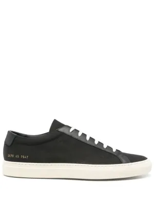 Almond Toe Black Sneakers With Lace-Up Fastening
