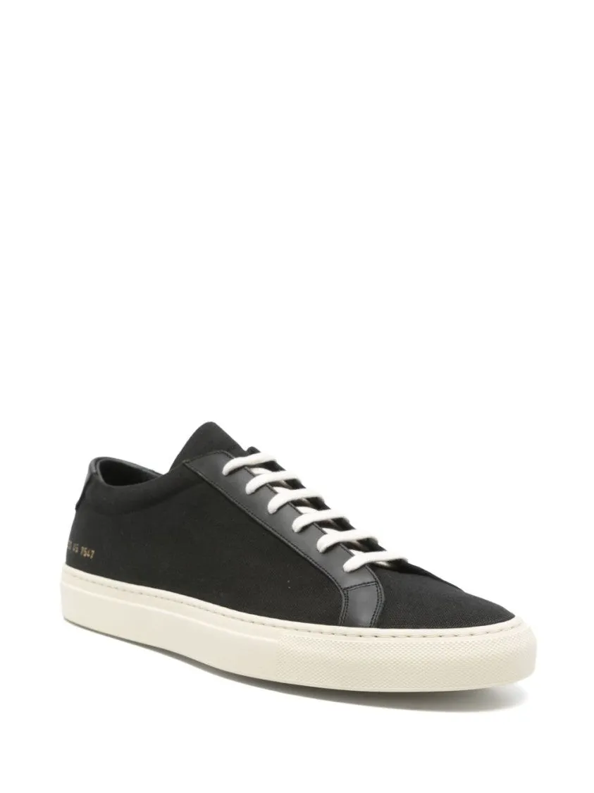 Almond Toe Black Sneakers With Lace-Up Fastening
