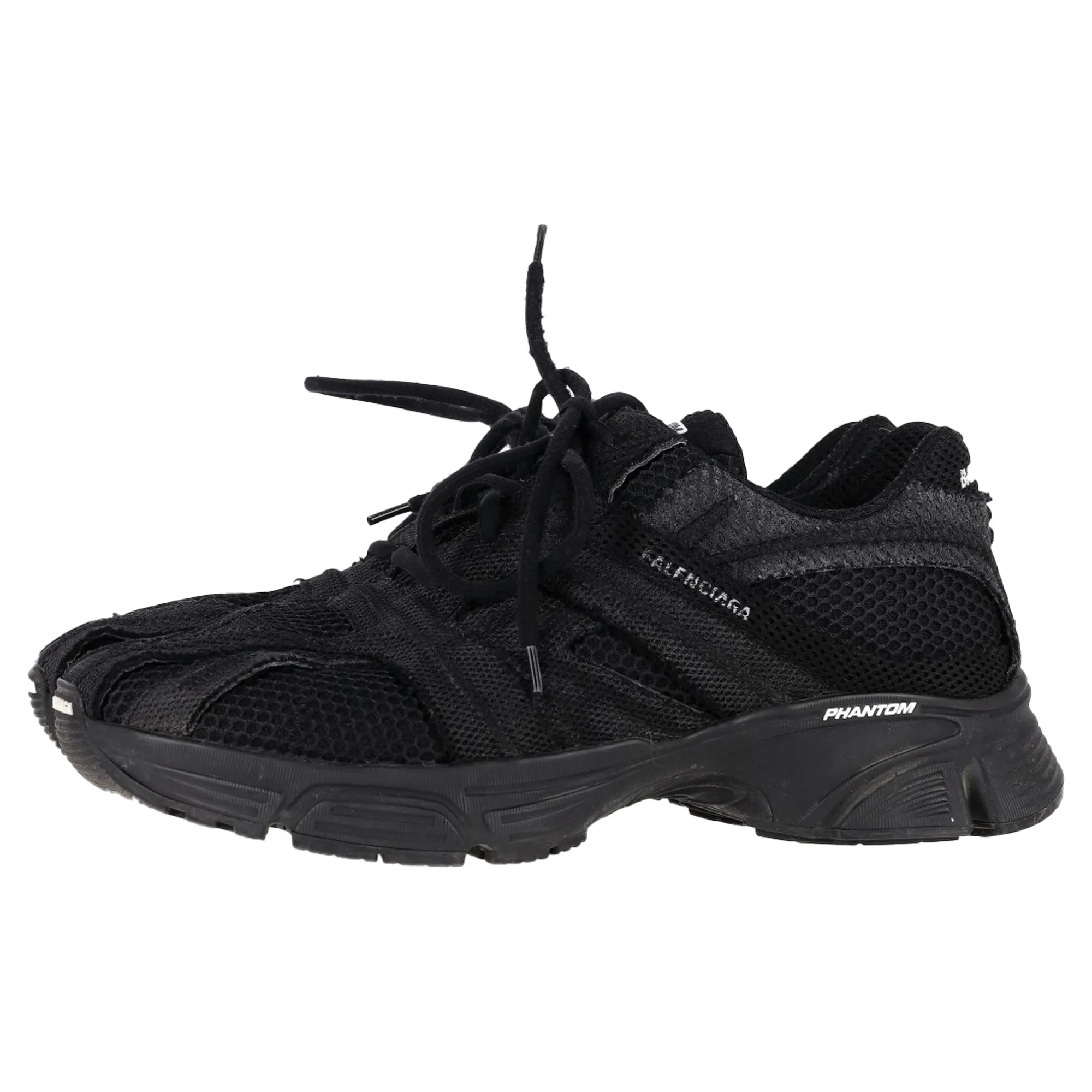 Balenciaga Phantom Low Top Sneakers in Black Polyamide