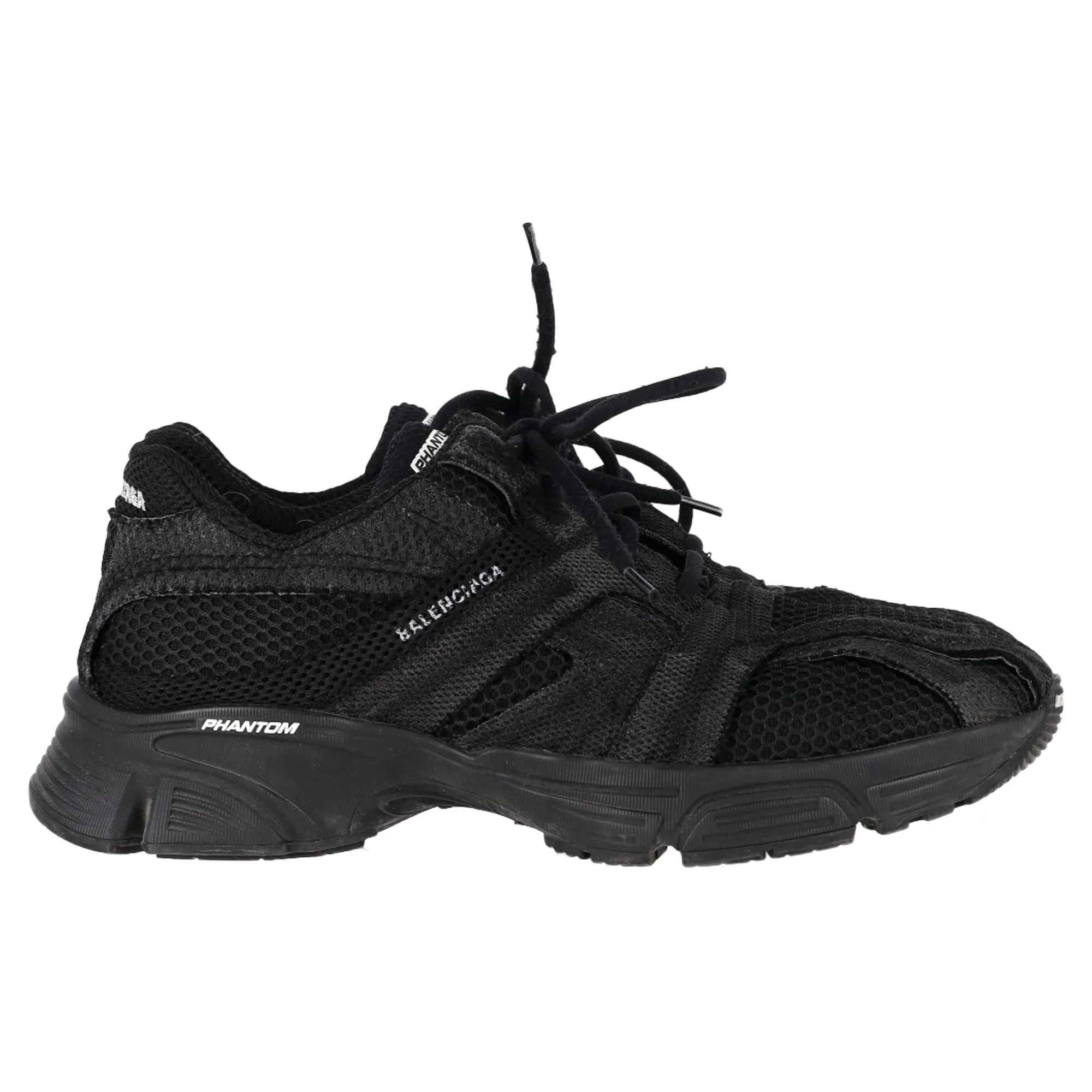 Balenciaga Phantom Low Top Sneakers in Black Polyamide
