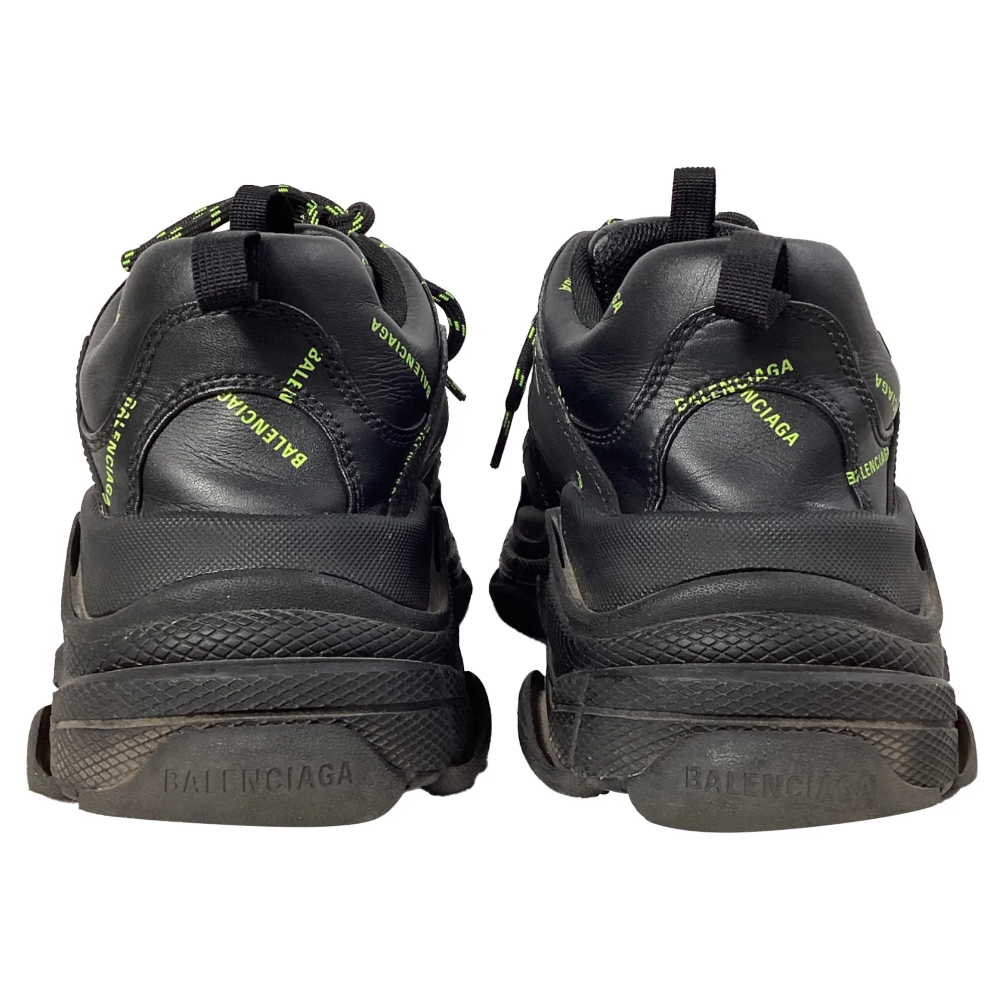 Balenciaga Triple S All Over Logo Sneakers in Black Leather