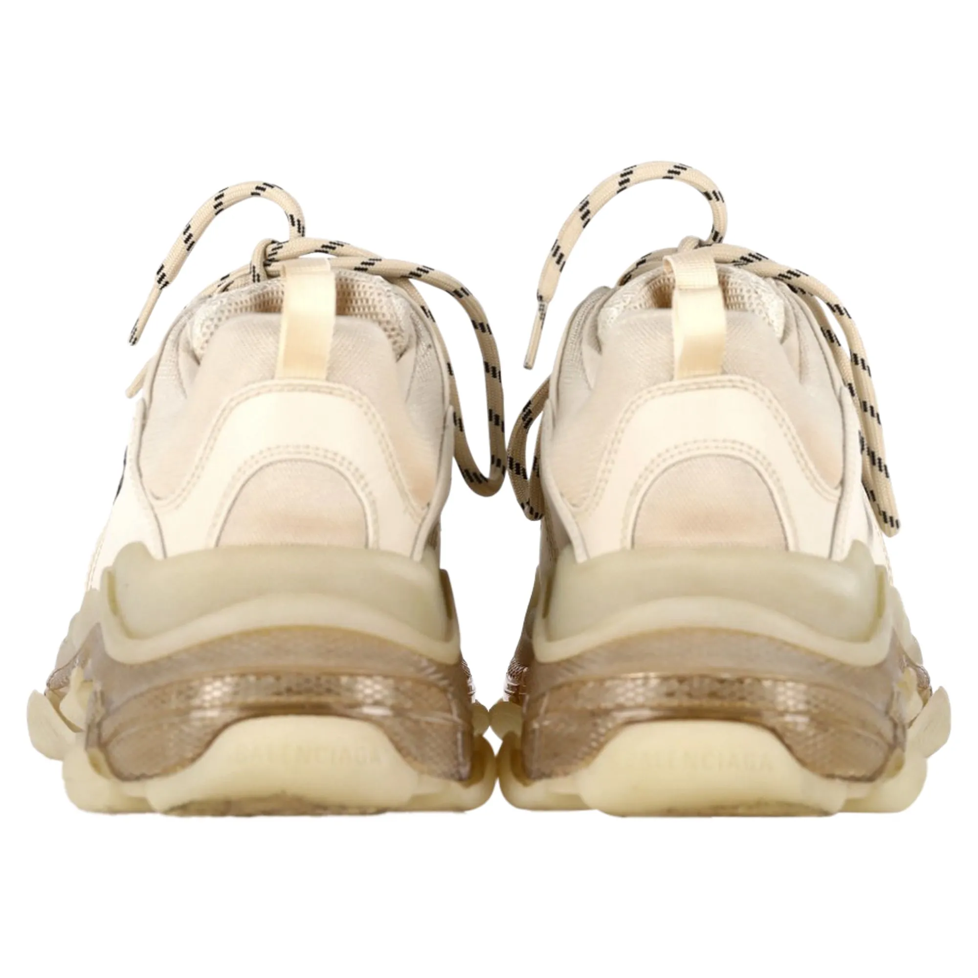Balenciaga Triple S Clear Sole Sneakers in Off-White Polyester