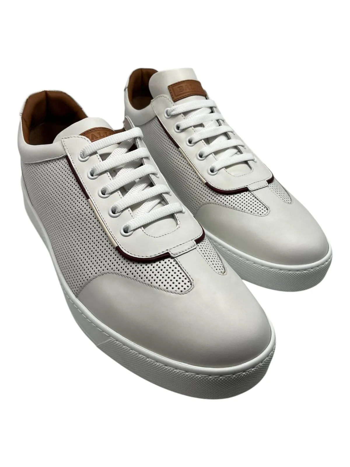 Bally Baxley 6233852 Men's White Calf Perforated Sneakers