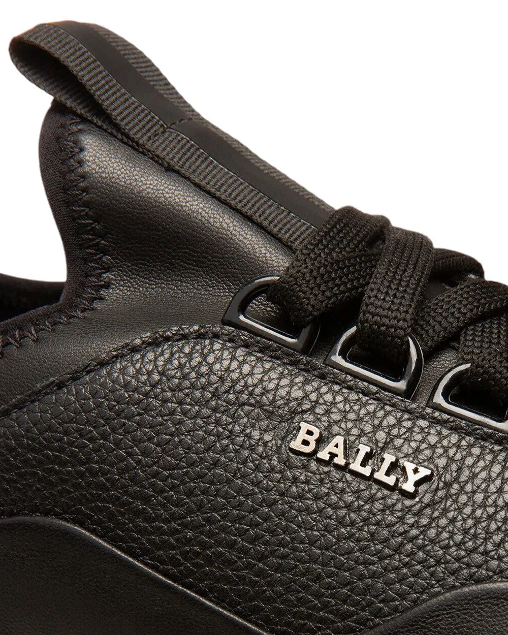 Bally Bikki 6234206 Men's Black Lamb Plain Leather Sneakers US 6