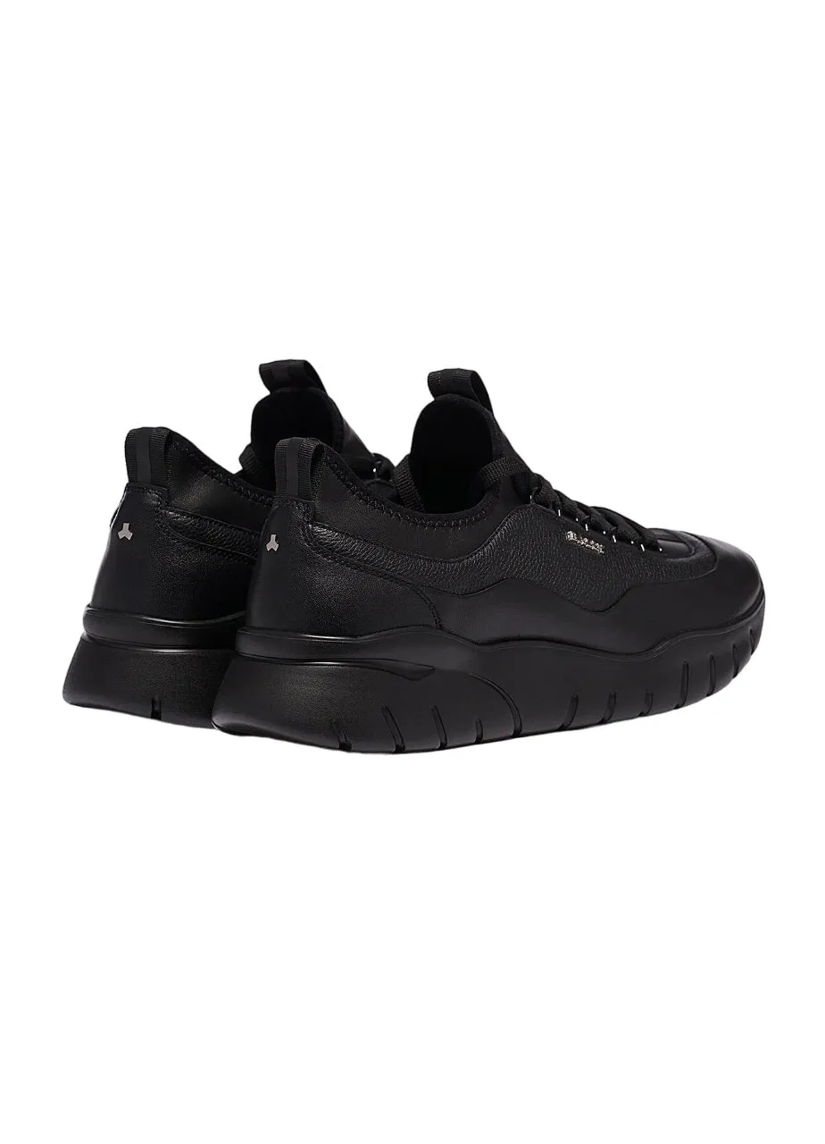 Bally Bikki 6234206 Men's Black Lamb Plain Leather Sneakers US 6