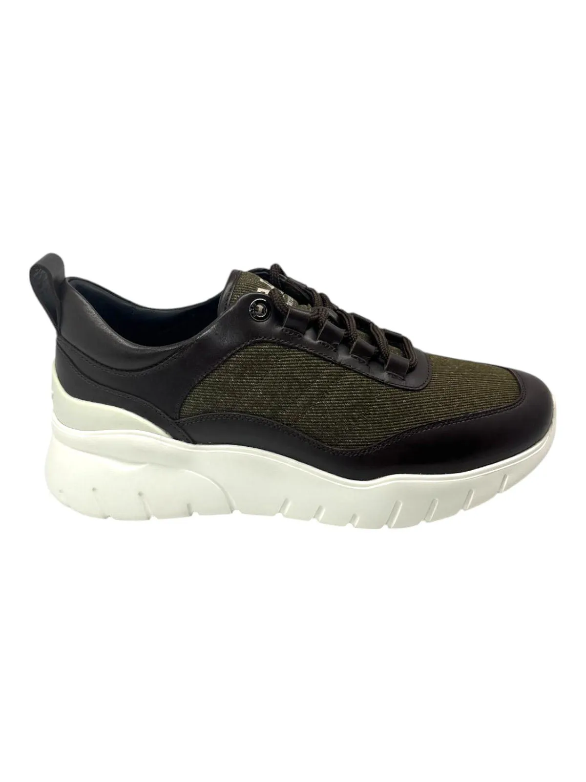 Bally Bredley 6239584 Men's Ebano Leather & Fabric Sneakers Size 7