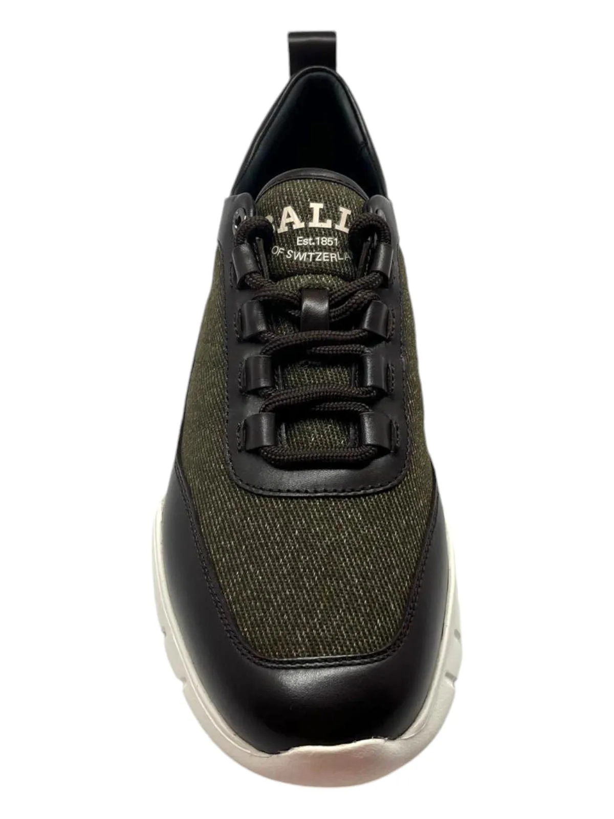 Bally Bredley 6239584 Men's Ebano Leather & Fabric Sneakers Size 7