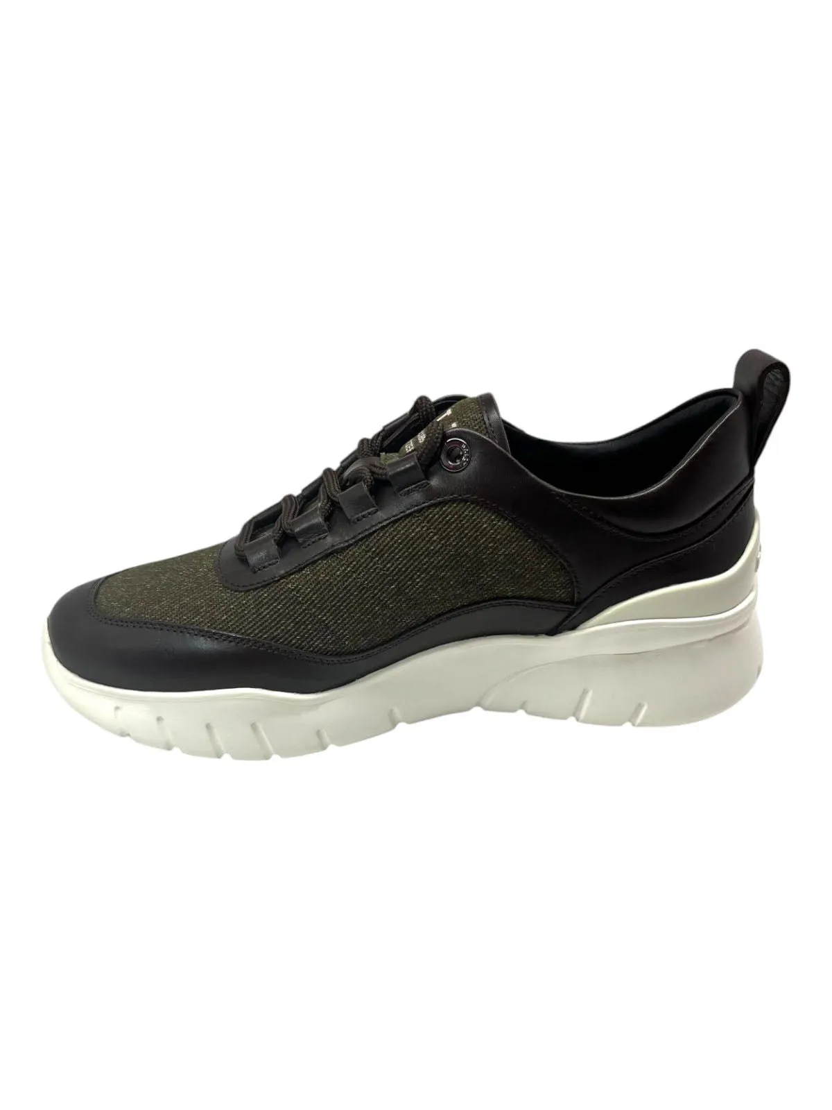 Bally Bredley 6239584 Men's Ebano Leather & Fabric Sneakers Size 7