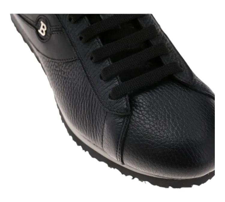 Bally Bredy 6231557 Men's Black Deer Grained Leather Sneakers