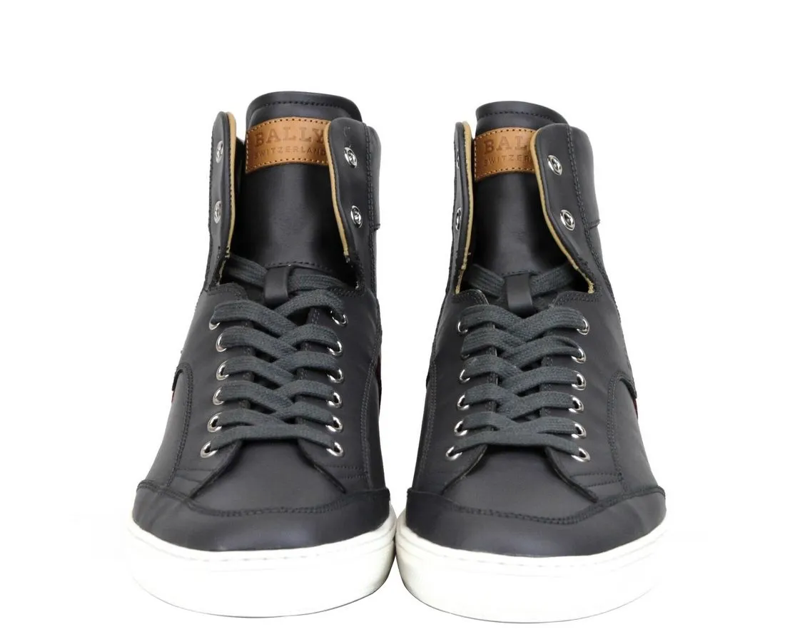 Bally   Calf Leather Hi Top Sneaker With  Men's