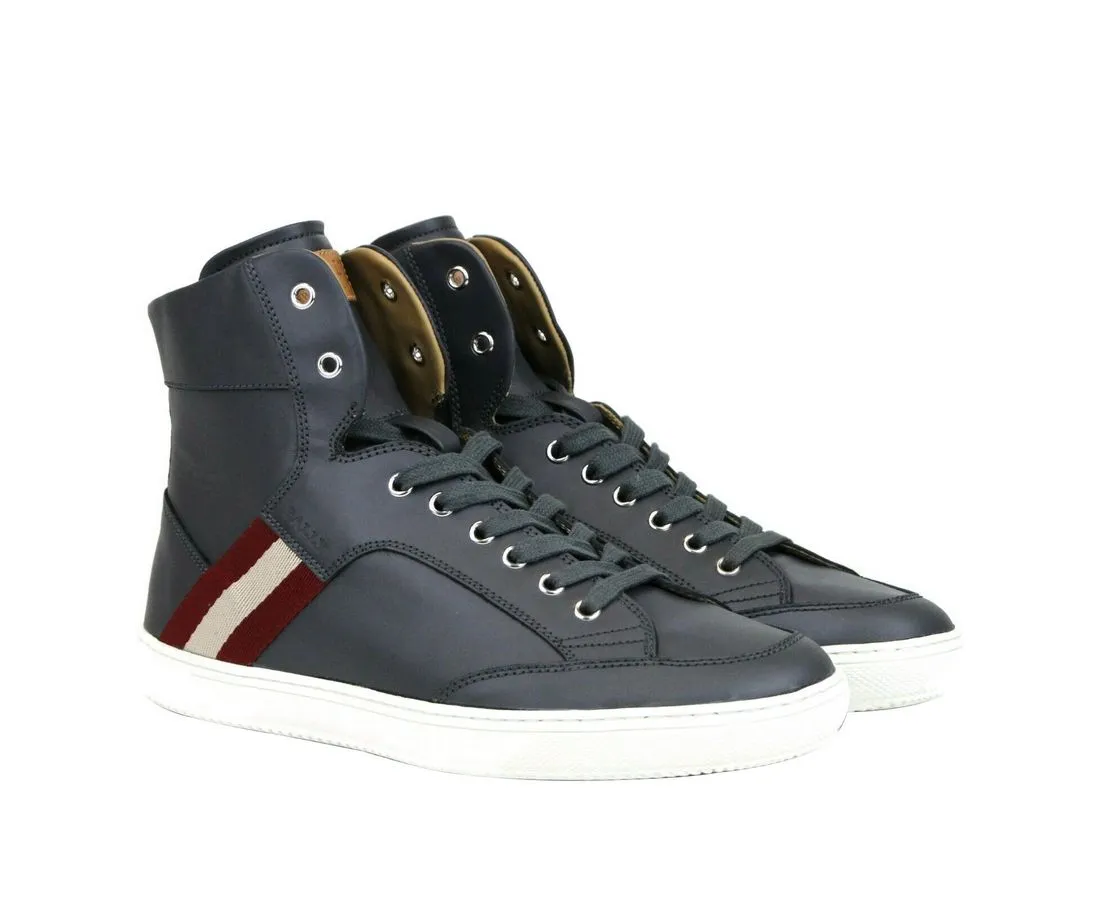 Bally   Calf Leather Hi Top Sneaker With  Men's