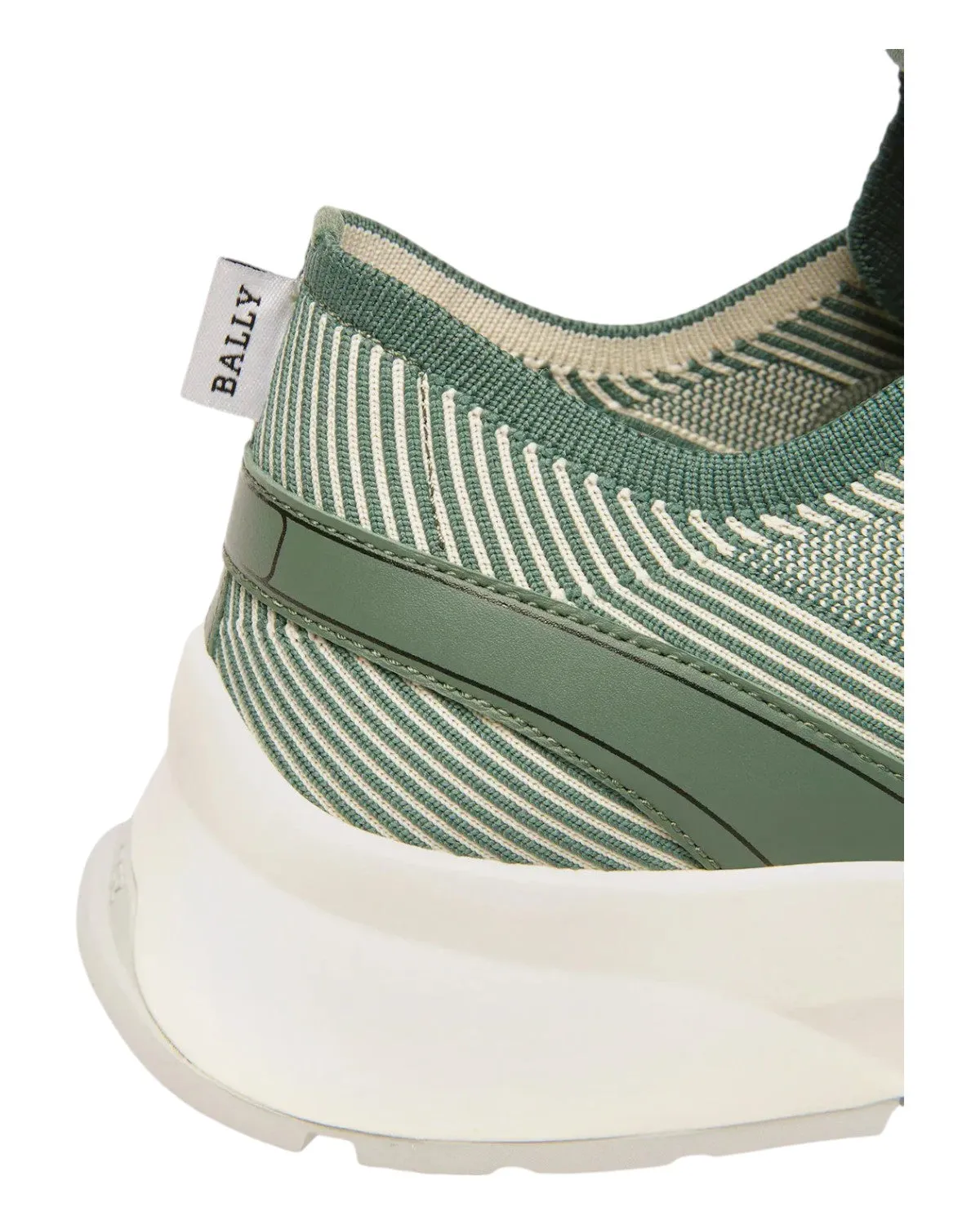 Bally Dean 6302848 Men's White/Sage Fabric & Leather Sneaker