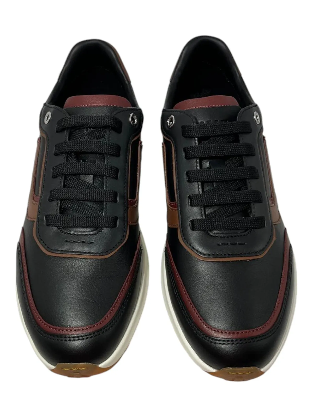 Bally Demmy 6301864 Men's Black/Heritage Red/Cuero Leather Sneakers