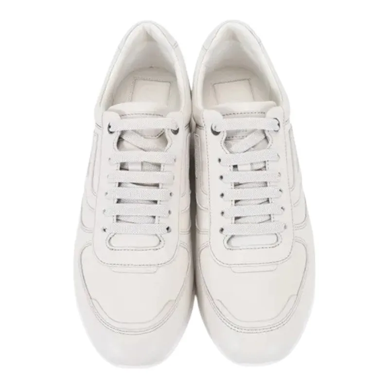 Bally Gismo 6239589 Men's Dusty White Calf Plain Leather Sneakers