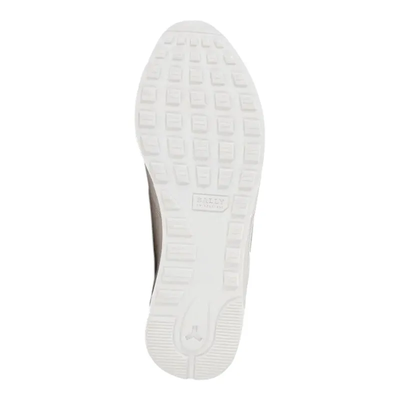 Bally Gismo 6239589 Men's Dusty White Calf Plain Leather Sneakers