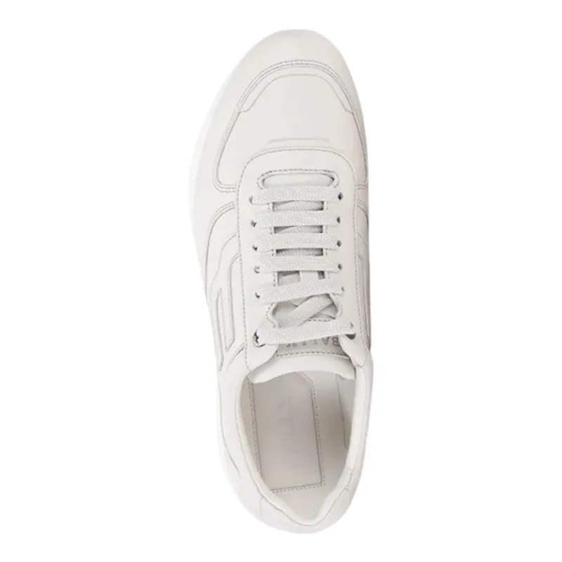 Bally Gismo 6239589 Men's Dusty White Calf Plain Leather Sneakers