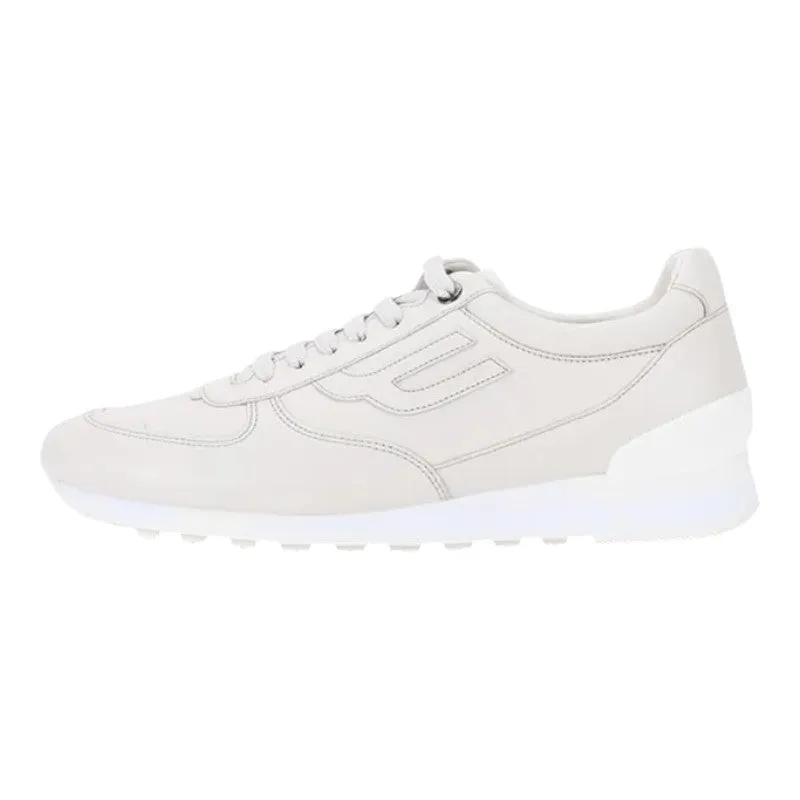 Bally Gismo 6239589 Men's Dusty White Calf Plain Leather Sneakers