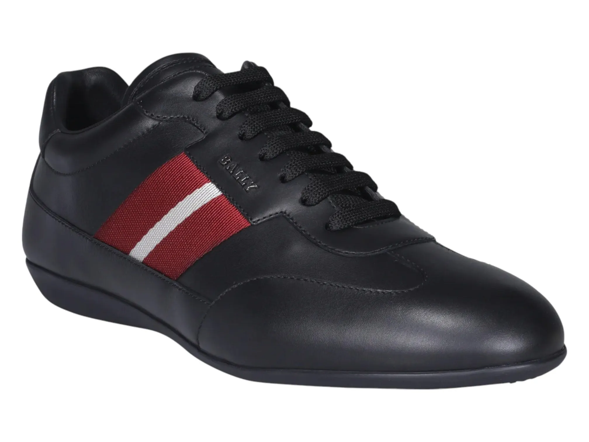 Bally Haldin 6238082 Men's Black Calf Plain Leather Sneakers