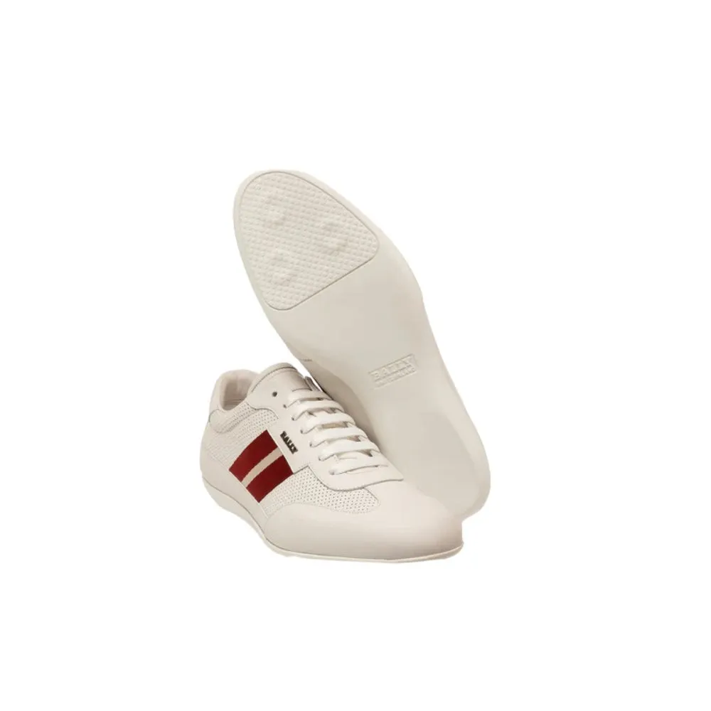 Bally Haldin 6238087 Men's White Calf Perforated Leather Sneakers