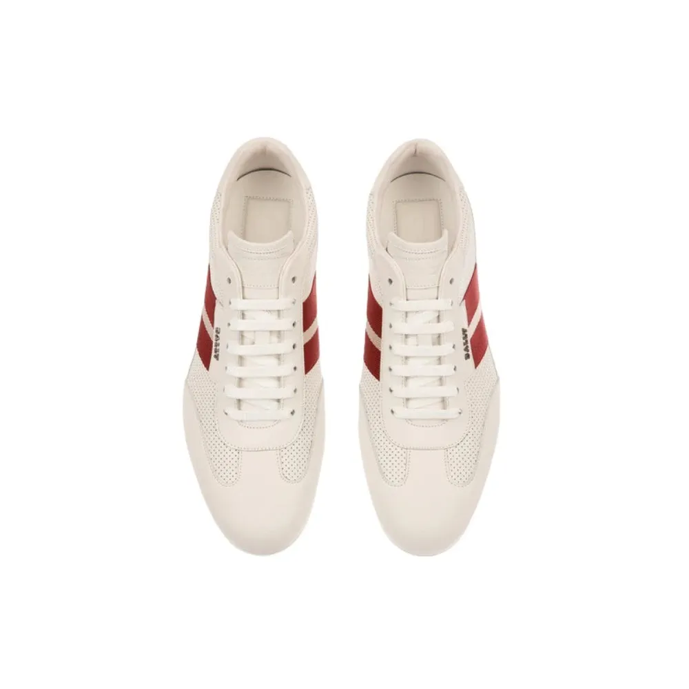Bally Haldin 6238087 Men's White Calf Perforated Leather Sneakers