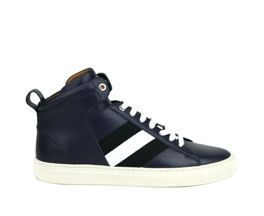 Bally Men's Calf Leather Hi-top Sneaker With   - (Size:  D)