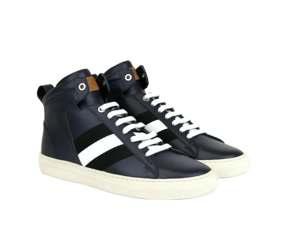 Bally Men's Calf Leather Hi-top Sneaker With   - (Size:  D)