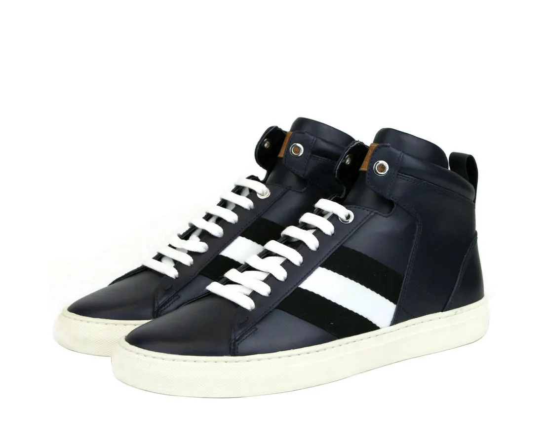 Bally Men's Calf Leather Hi-top Sneaker With   - (Size:  D)