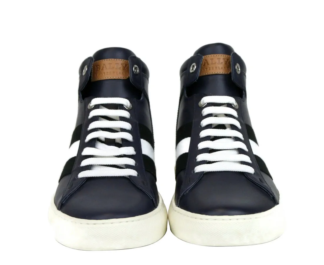 Bally Men's Calf Leather Hi-top Sneaker With   - (Size:  D)