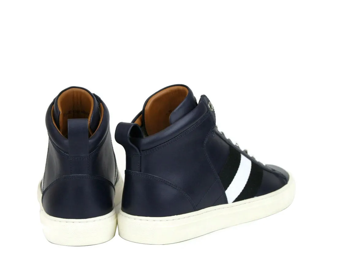 Bally Men's Calf Leather Hi-top Sneaker With   - (Size:  D)