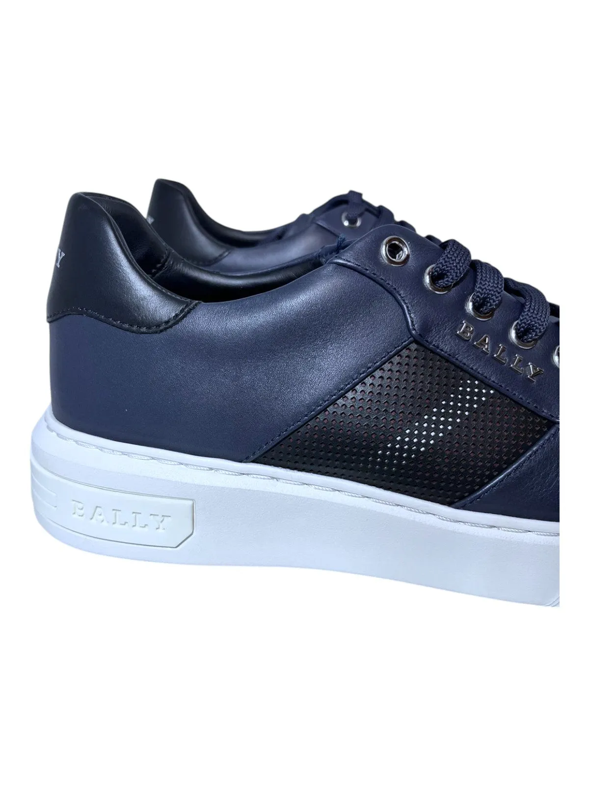 Bally Myko 6300459 Men's Midnight/Black Calf Plain Leather Sneakers