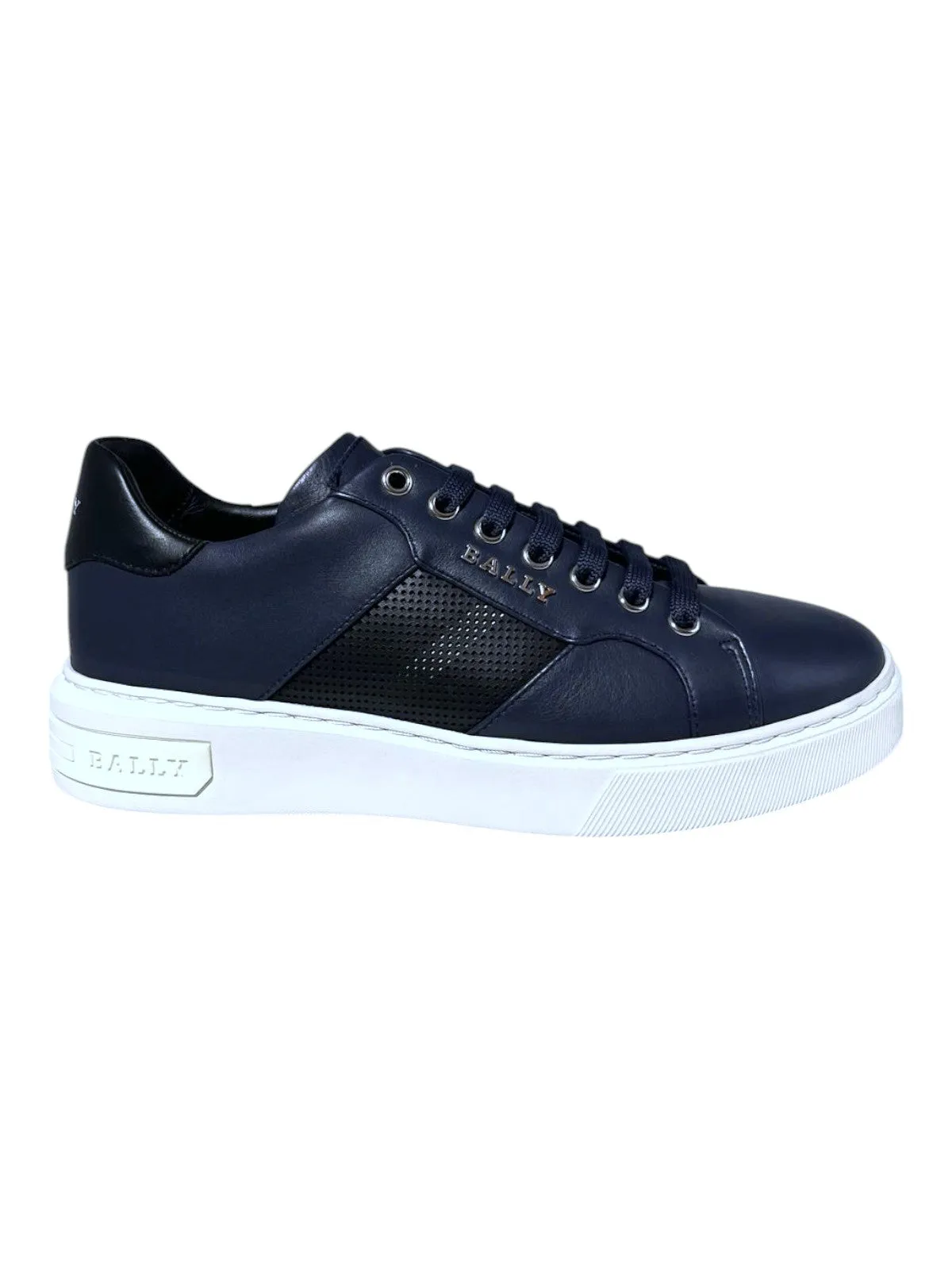Bally Myko 6300459 Men's Midnight/Black Calf Plain Leather Sneakers