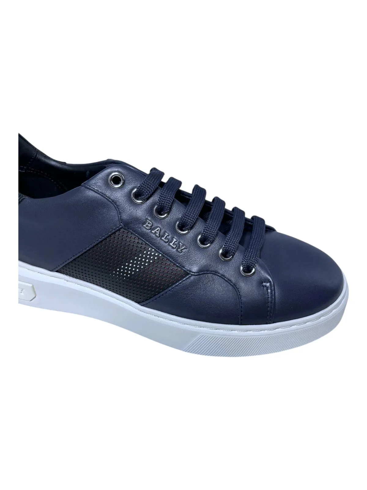 Bally Myko 6300459 Men's Midnight/Black Calf Plain Leather Sneakers