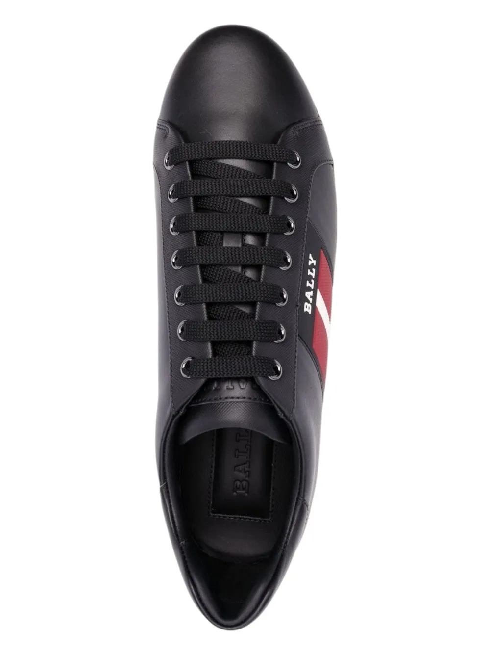Bally Mylton 6239629 Black Calf Embossed Leather Sneakers