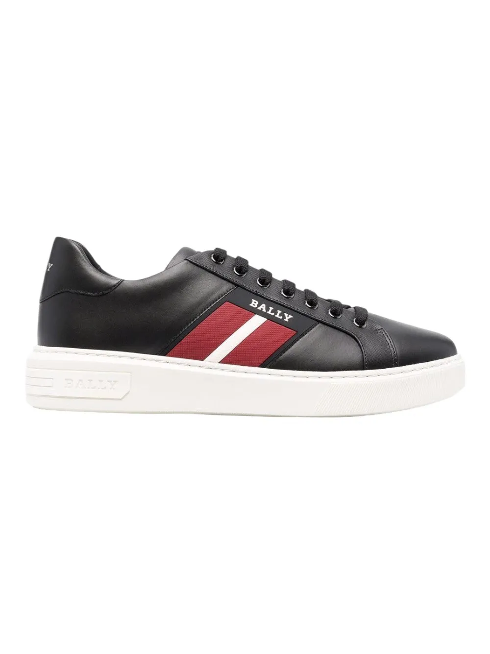 Bally Mylton 6239629 Black Calf Embossed Leather Sneakers