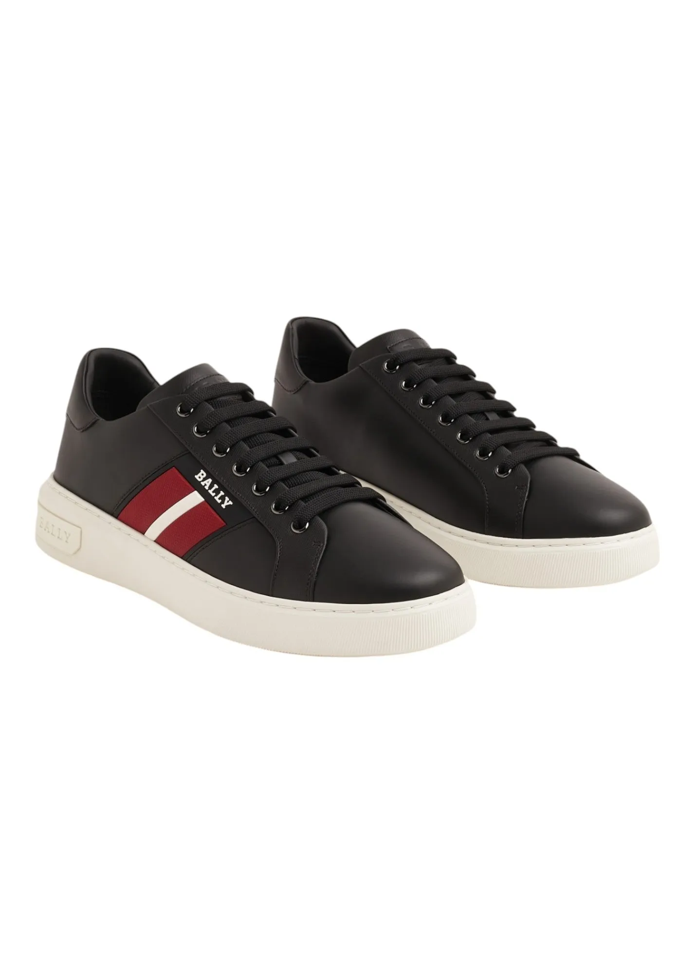 Bally Mylton 6239629 Black Calf Embossed Leather Sneakers