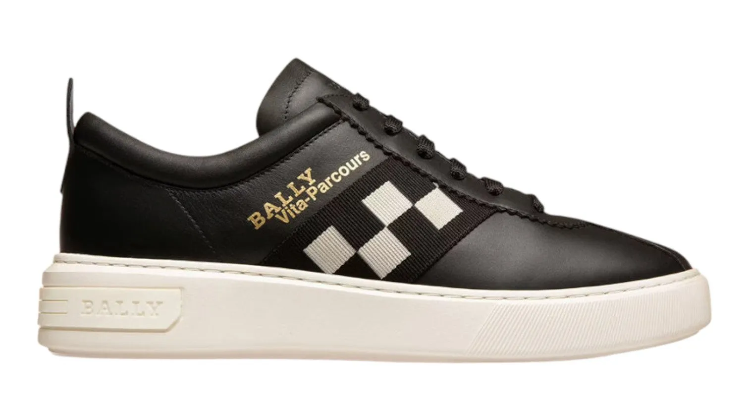 Bally Vita Parcours 6239633 Men's Black Calf Plain Leather Sneakers