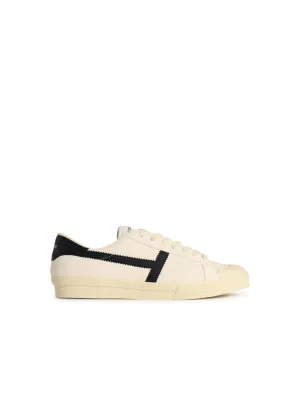 Beige Suede/Calfskin Leather Blend Sneakers