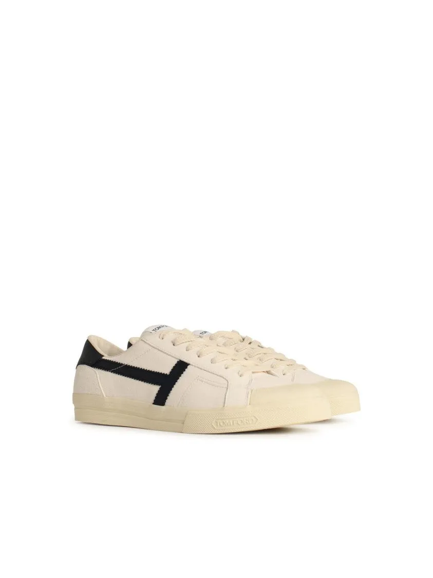 Beige Suede/Calfskin Leather Blend Sneakers