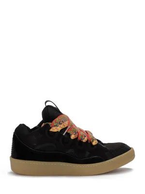 Black Curb Leather Sneakers