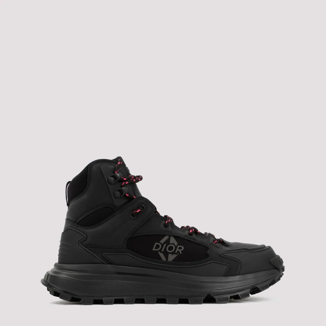 Black Leather High-Top Sneakers