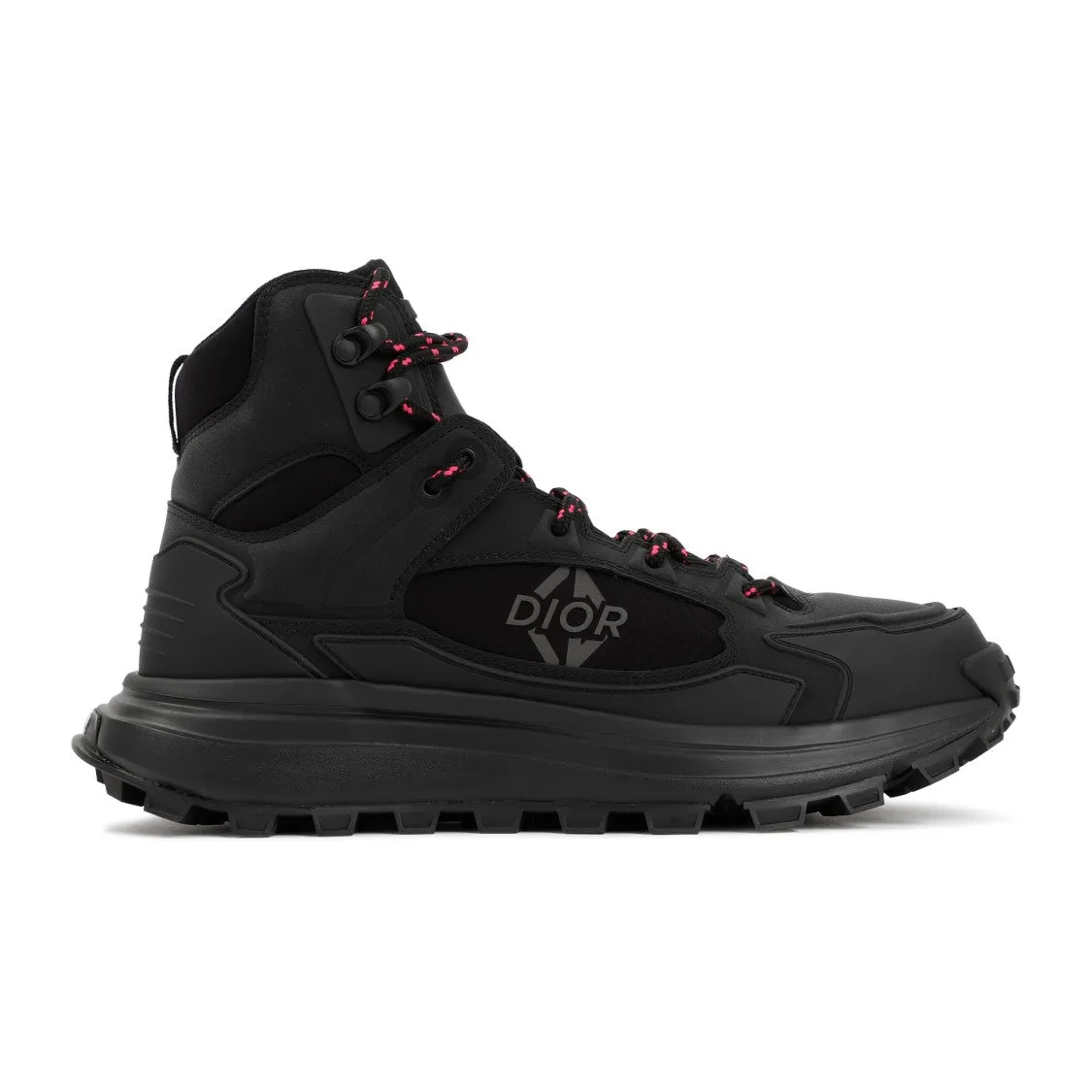 Black Leather High-Top Sneakers
