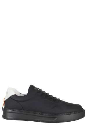 Black Leather Sneakers With Cushioned Sole