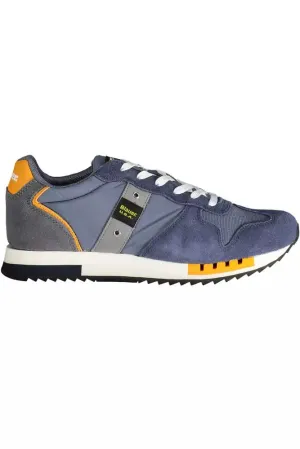 Blauer Elegant  Lace-up Sneakers with Contrast Men's Details