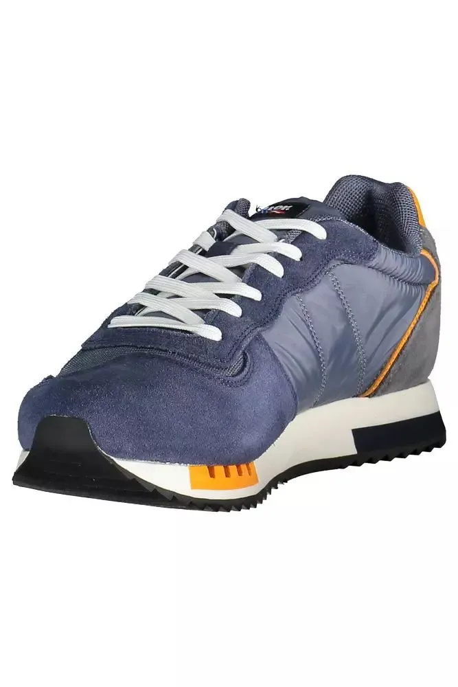 Blauer Elegant  Lace-up Sneakers with Contrast Men's Details
