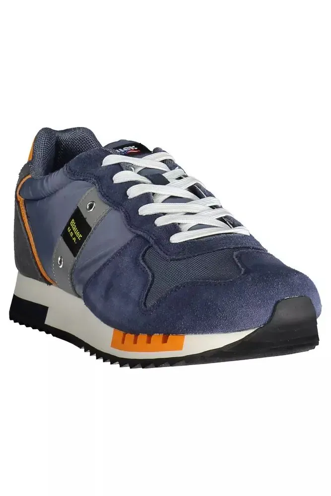 Blauer Elegant  Lace-up Sneakers with Contrast Men's Details