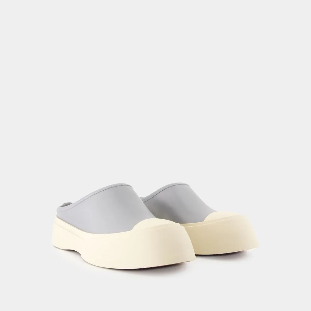 Blue Calfskin Sneakers With Chunky Rubber Sole
