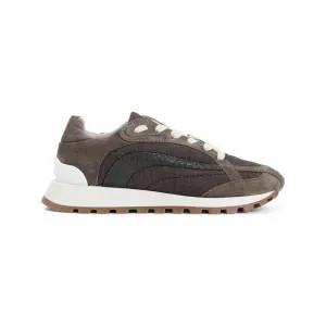 Brown Cotton Sneakers